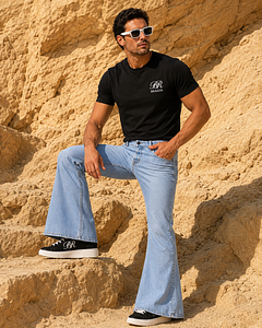 Man 70s flared jeans